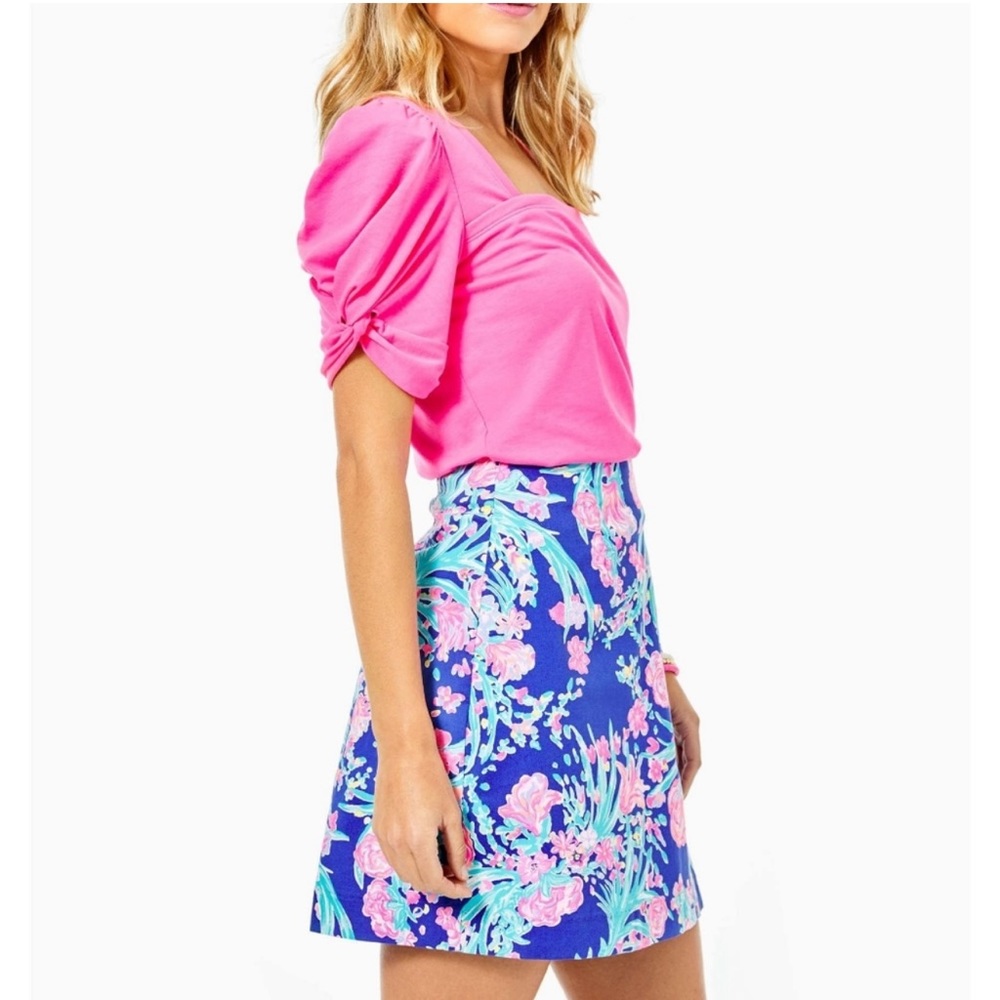 LILLY PULITZER Izzy Skirt In Corsica Blue Toucan Party